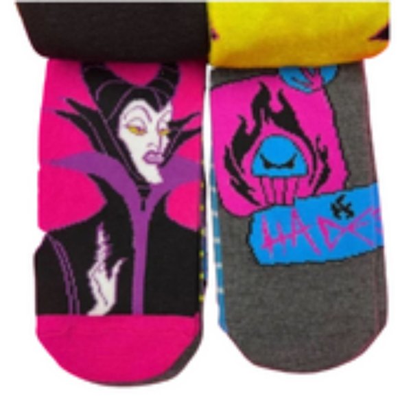 Disney Villains Womens Socks Ursula Cruella Hades Scar Maleficent - 10 Pairs - Picture 2 of 6